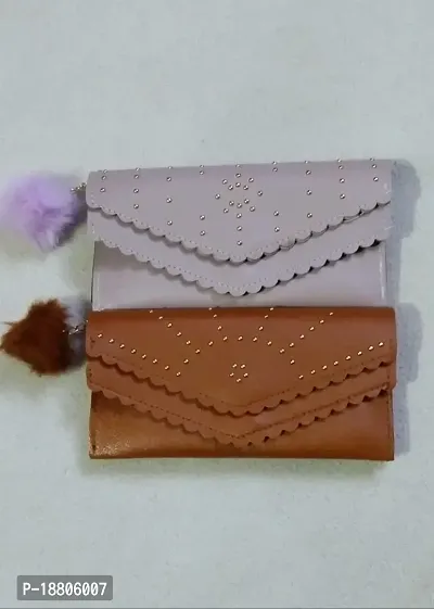 Perfect Combo Of  2 Double Flap Women Hand Clutch Wallet Purse