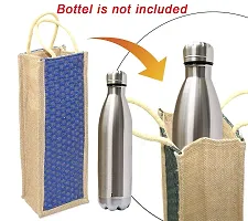 Jute Water Bottle Covers Eco-Friendly  Carry Bags with Reinforced Handles.Multicolour,Set of 2-thumb2