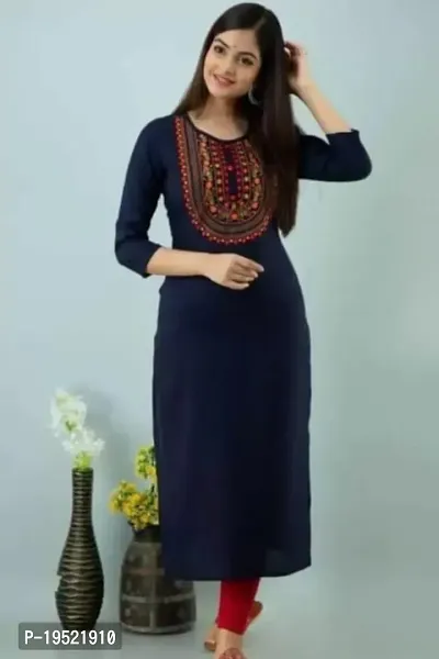 Women Stylish Cotton Printed Straight Kurta-thumb0