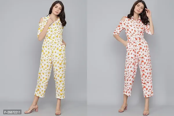 Women Butterfly Printed Jumpsuit - Jumpsuit For Women-Pack of 2