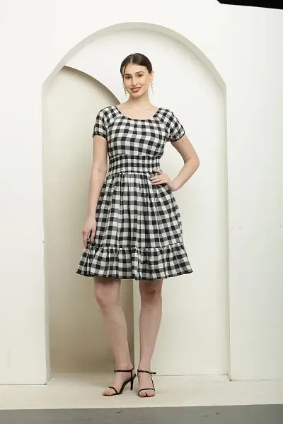 Dazzler Women and Checked Konsai Waist Midi Dress