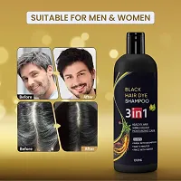 Herbal 3 in 1 Hair Dye Instant Black Hair Shampoo for Women  Men 100% Coverage Shampoo-thumb1