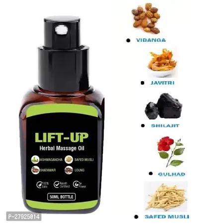 Lift UP Oil Herbal Massage for Men with Ashwagandha, Loung, Safed Musli, Shatawar - 50ml | Massage Oil | (Pack of 1)|-thumb2