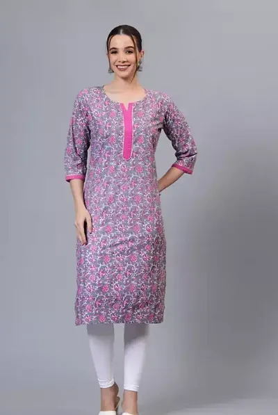 Stylish Cotton Printed Straight Kurta