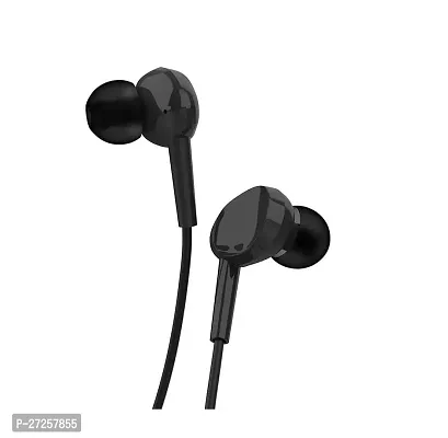 Stylish Black Wired Earphones With Extra Bass Driver