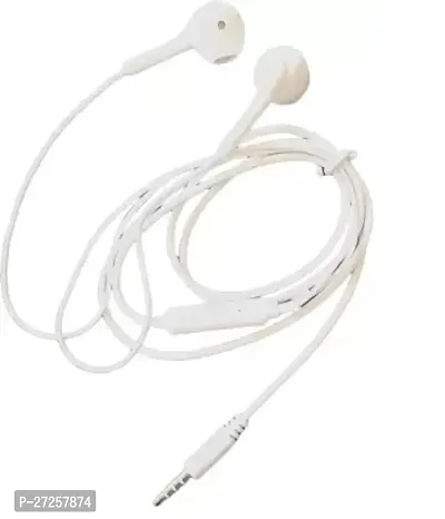 Stylish White Wired Earphones With Extra Bass Driver-thumb0