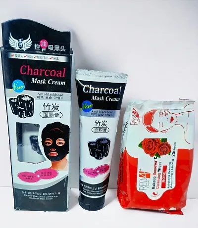 Charcoal Peel-Off Mask  Latest Makeup Remover and Cleansing Face Wipes