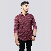 Trendy Stylish Jaipuri print maroon Shirt for Men-thumb3