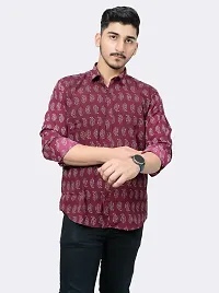 Trendy Stylish Jaipuri print maroon Shirt for Men-thumb2