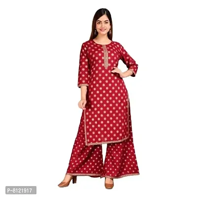 Buy JAPER KURTI Women Jaipuri Pure Cotton Printed V-Neck Half Sleeve Top  with Palazzo Red & White Color S-Size (Night Suit) at Amazon.in