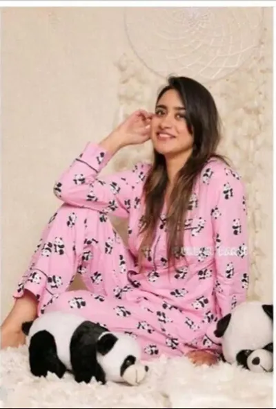 Fancy Printed Night Suit Set For Women And Girls
