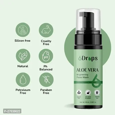 Aloe Vera Foaming with Built-In Face Brush for deep cleansing - No Parabens, Sulphate, Silicones  Color - 100mL Face Wash-thumb2