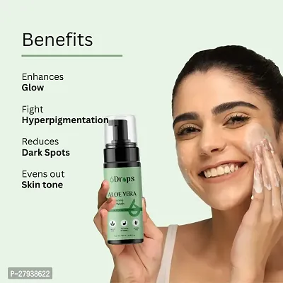 Aloe Vera Foaming with Built-In Face Brush for deep cleansing - No Parabens, Sulphate, Silicones  Color - 100mL Face Wash-thumb4