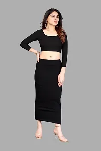 VJ Fashion Saree Shapewear, Petticoat, Skirts for Women, Cotton Blended Shape Wear for Saree_Freesize Black-thumb1