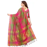 Multicoloured Cotton Silk Striped Saree with Blouse piece-thumb1