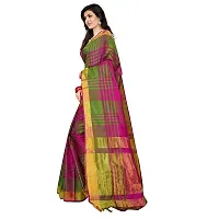 Multicoloured Cotton Silk Solid Saree with Blouse piece-thumb1