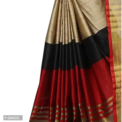 Multicoloured Cotton Silk Solid Saree with Blouse piece-thumb2