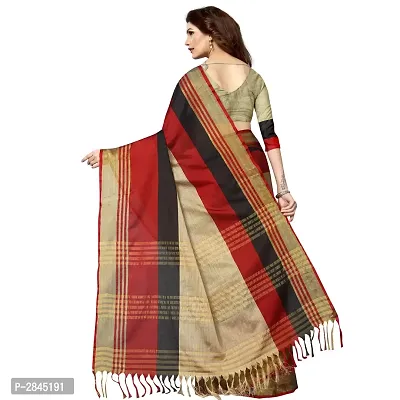 Multicoloured Cotton Silk Solid Saree with Blouse piece-thumb3