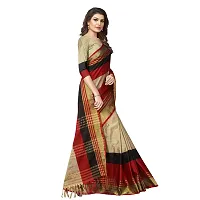 Multicoloured Cotton Silk Solid Saree with Blouse piece-thumb3