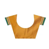 Yellow Cotton Silk Solid Saree with Blouse piece-thumb4