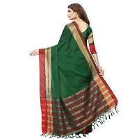 Green Cotton Silk Solid Saree with Blouse piece-thumb1