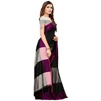 Black Cotton Silk Saree with Blouse piece-thumb3