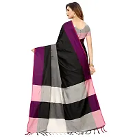 Black Cotton Silk Saree with Blouse piece-thumb4