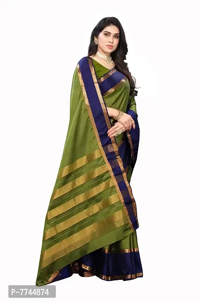 VJ FASHION Woven Cotton Silk Saree With Blouse Piece_Freesize-thumb3