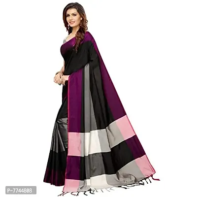 VJ Fashion Women's Cotton Silk Saree With Blouse Piece (VJS1299_Black)-thumb4