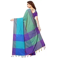 VJ Fashion Women's Cotton Silk Saree with Blouse Piece, Blue-thumb2