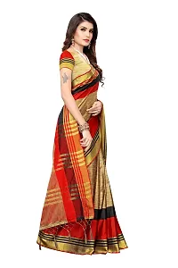 VJ Fashion Women's Woven Silk Blend Saree With Blouse Piece (VJS1175-(2)_Red)-thumb2