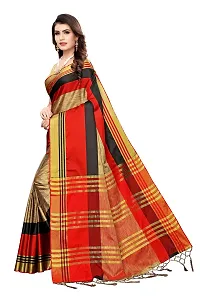 VJ Fashion Women's Woven Silk Blend Saree With Blouse Piece (VJS1175-(2)_Red)-thumb1