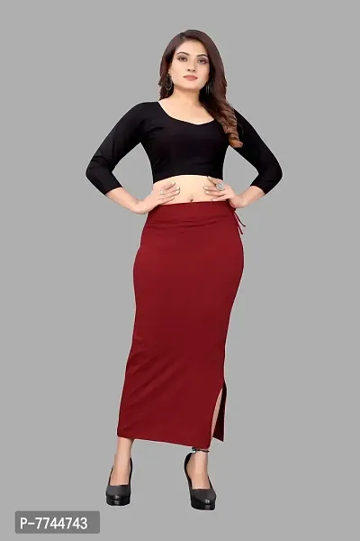 VJ Fashion Saree Shapewear, Petticoat, Skirts for Women, Cotton Blended Shape Wear for Saree_Freesize Maroon-thumb3