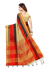 VJ Fashion Women's Woven Silk Blend Saree With Blouse Piece (VJS1175-(2)_Red)-thumb3