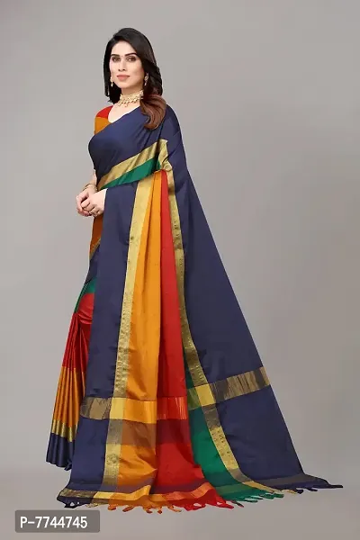 VJ FASHION Women Cotton Silk Saree With Blouse Piece_freesize-thumb2