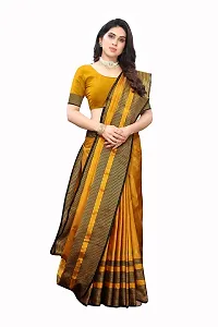 VJ Fashion Women's Cotton Silk Saree With Blouse Piece (VJS1815-(1)_Mustard Yellow)-thumb3