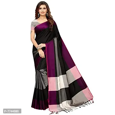 VJ Fashion Women's Cotton Silk Saree With Blouse Piece (VJS1299_Black)