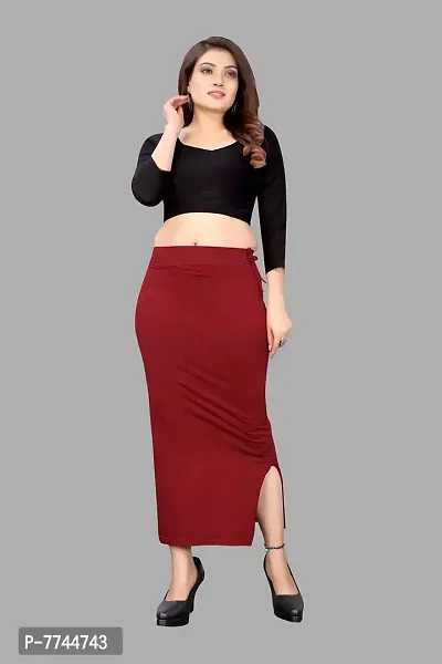 VJ Fashion Saree Shapewear, Petticoat, Skirts for Women, Cotton Blended Shape Wear for Saree_Freesize Maroon-thumb2