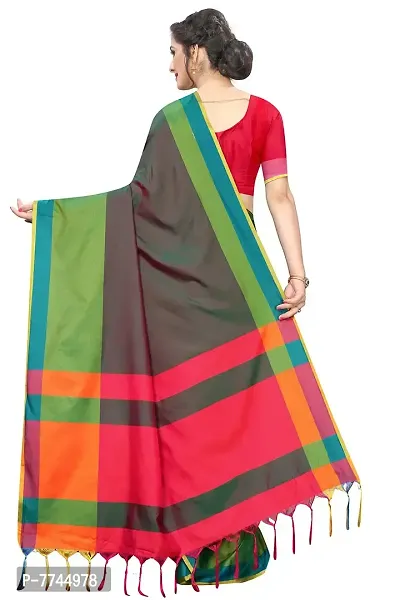 VJ FASHION Women's Solid Cotton Silk Saree With Blouse Piece-thumb4