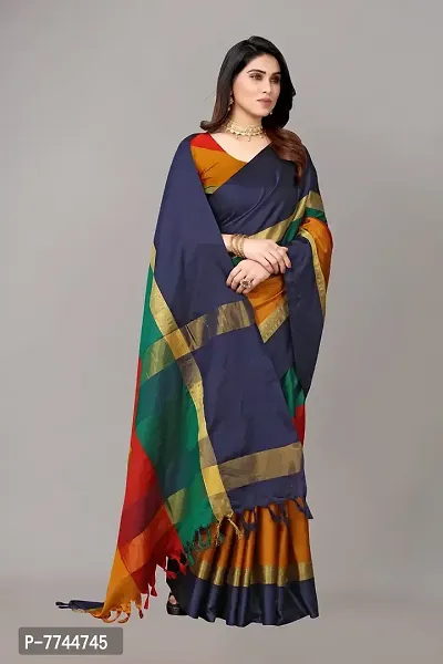 VJ FASHION Women Cotton Silk Saree With Blouse Piece_freesize-thumb4