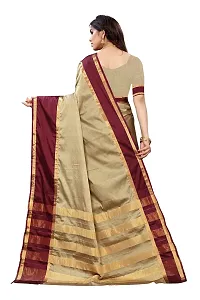 VJ FASHION Woven Cotton Silk Saree With Blouse Piece_Freesize_Beige-thumb3