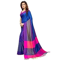 VJ Fashion Women's Cotton Silk Saree With Blouse Piece (VJS1297_Blue)-thumb3