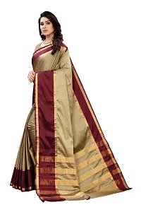 VJ FASHION Woven Cotton Silk Saree With Blouse Piece_Freesize_Beige-thumb1