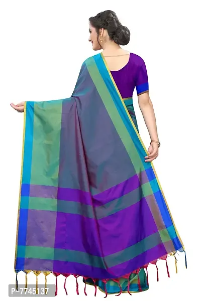 VJ FASHION Women's Solid Cotton Silk Saree With Blouse Piece_freesize_Turquoise-thumb3