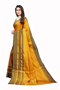 VJ Fashion Women's Cotton Silk Saree With Blouse Piece (VJS1815-(1)_Mustard Yellow)-thumb1