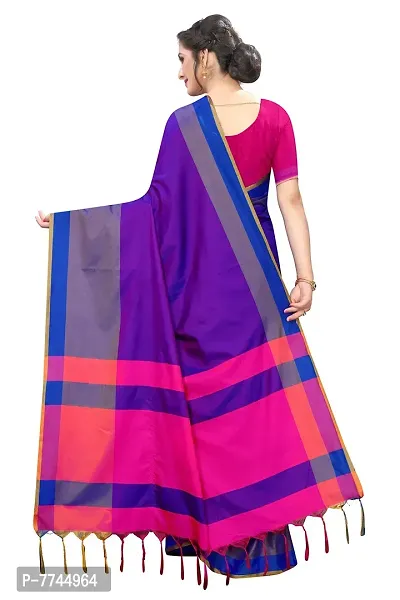 VJ FASHION Women's Solid Cotton Silk Saree With Blouse Piece_freesize_RoyalBlue-thumb4