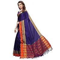 VJ Fashion Women's Cotton Silk Saree with Blouse Piece (Blue)-thumb1