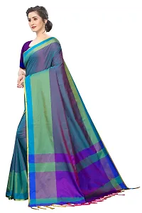 VJ FASHION Women's Solid Cotton Silk Saree With Blouse Piece_freesize_Turquoise-thumb1