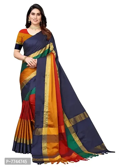 VJ FASHION Women Cotton Silk Saree With Blouse Piece_freesize-thumb0