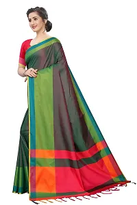 VJ FASHION Women's Solid Cotton Silk Saree With Blouse Piece-thumb2